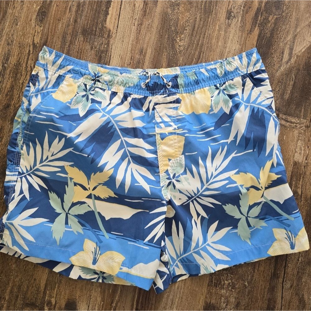American Eagle Men's Board Shorts Swim Trunks Large Tropical Palm Trees